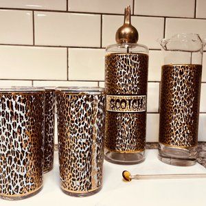 Vintage Leopard bar set